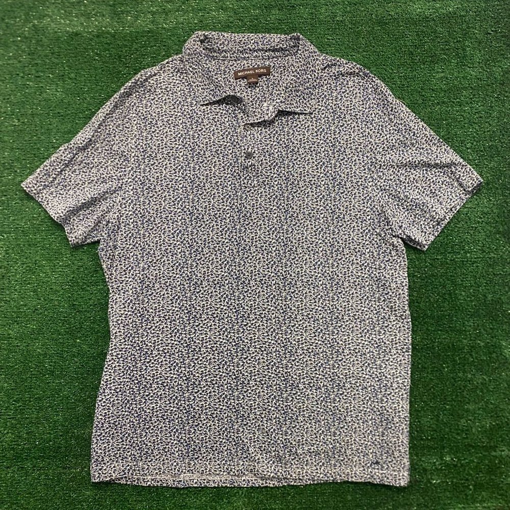 Michael Kors Abstract Art Spotted Polo Shirt